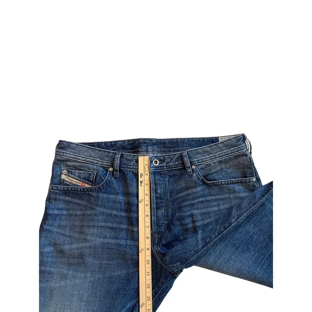 Diesel Buster Jeans Mens 38x32 Blue Slim Tapered Button Fly 100% Cotton USA Made